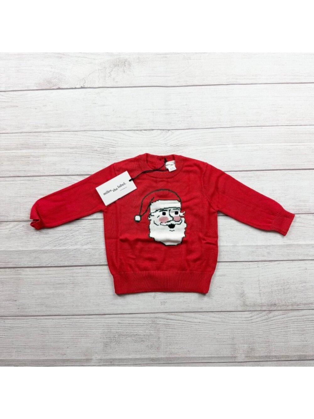 Miles The Label Santa Baby Sweater Organic Cotton Holiday Knit NWT 9-12 Months